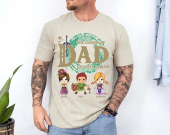 Personalized The Legend Of Dad T-Shirt, Zelda Dad Shirt, Zelda Link Shirt, Breath Of The Wild Shirt, Custom Family Legend Of Zelda Shirt