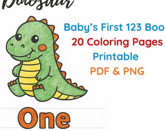 123 Baby Shower Coloring Book, Printable Baby Shower Games, Keepsake Activity Book, Coloring Pages for Kids & Adults, Instant Download