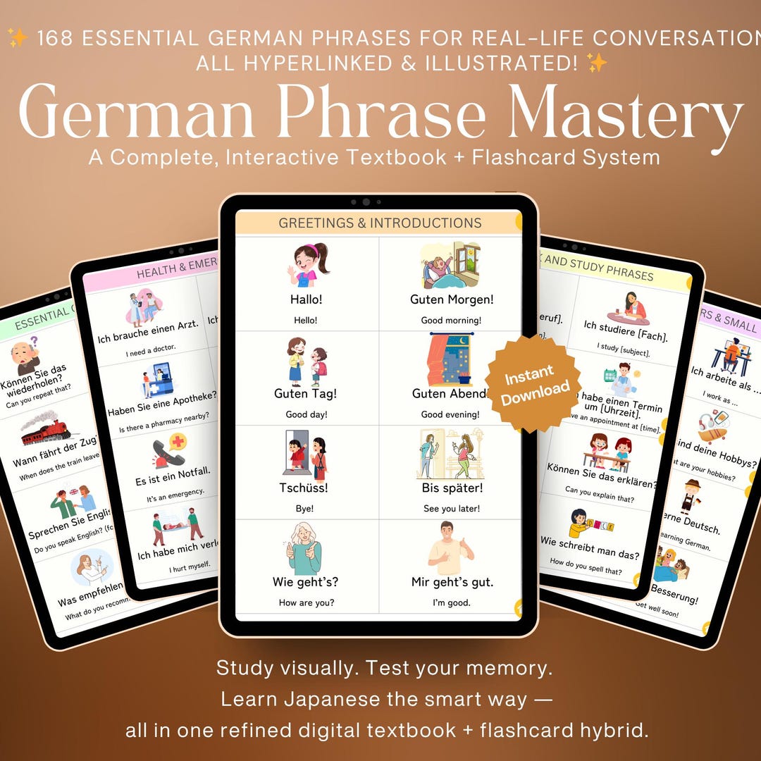Essential German Phrases | Learn German for Beginners PDF | Visual ...