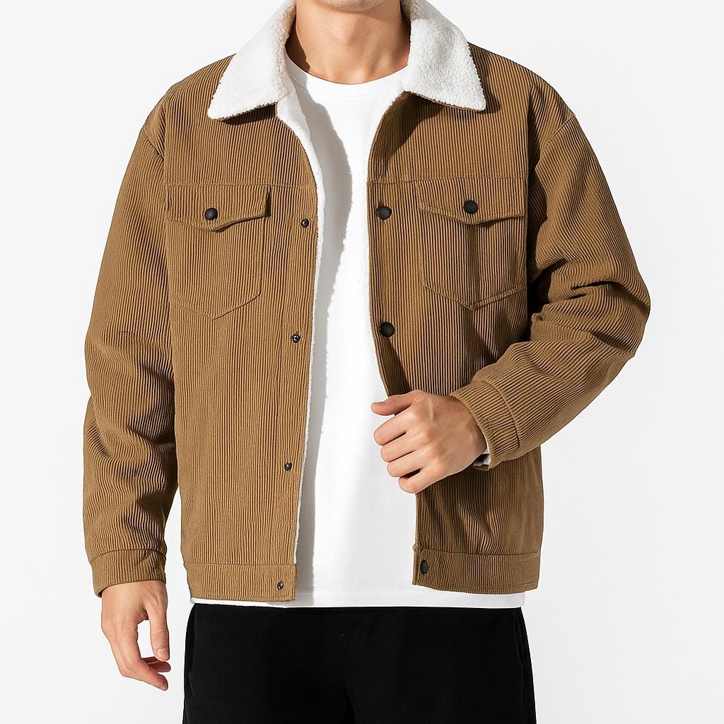 Giacca Cargo Uomo In Velluto A Coste - Bomber Con Cerniere, Stile Gotico/steampunk