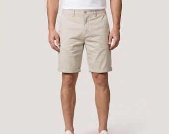 Men's Slim Fit Cotton Chino Shorts, Lightweight Summer Golf Beach Vacation Wear