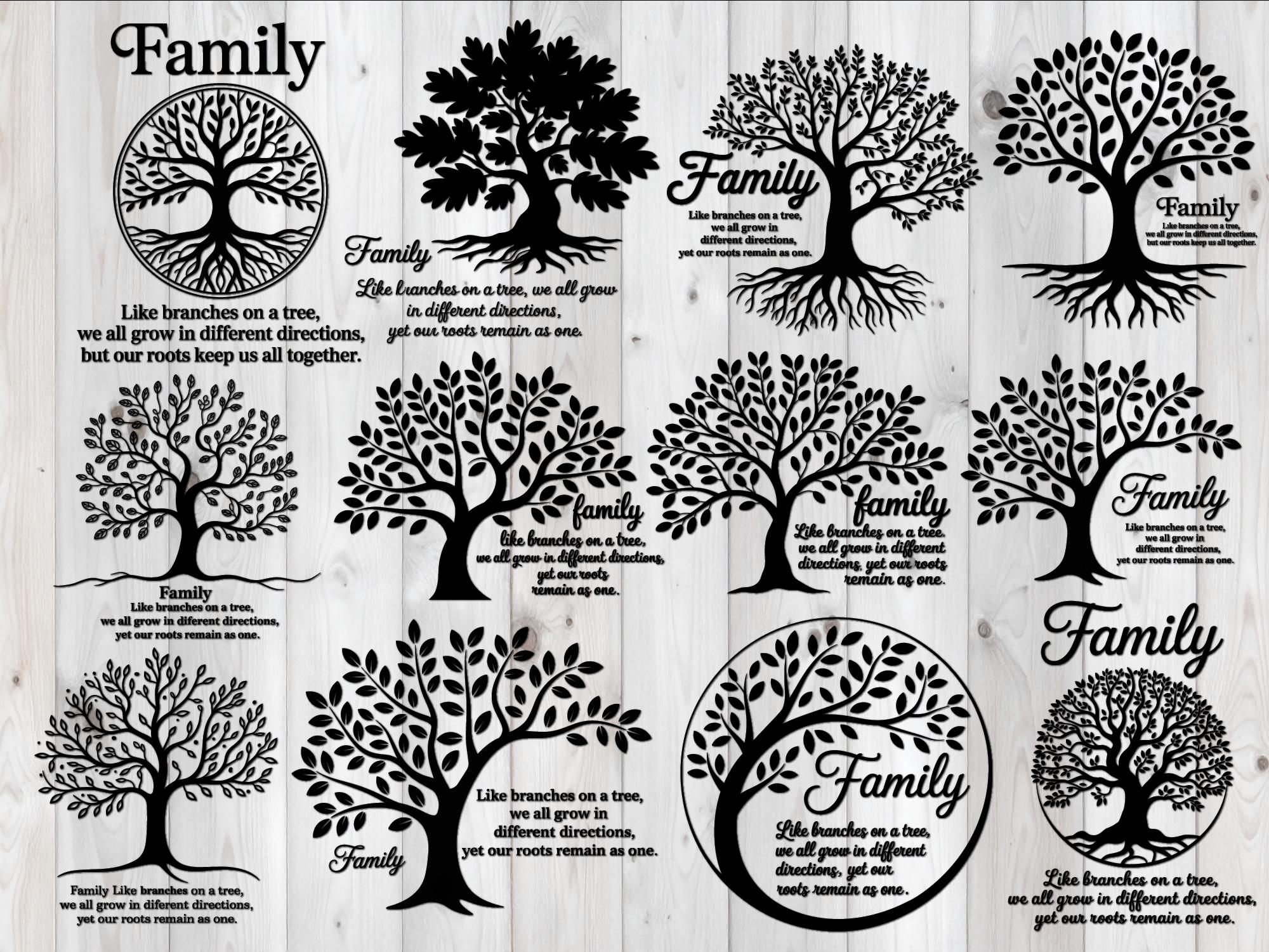 Personalized Family Tree SVG PNG Bundle, Tree of Life Clipart, Cricut ...