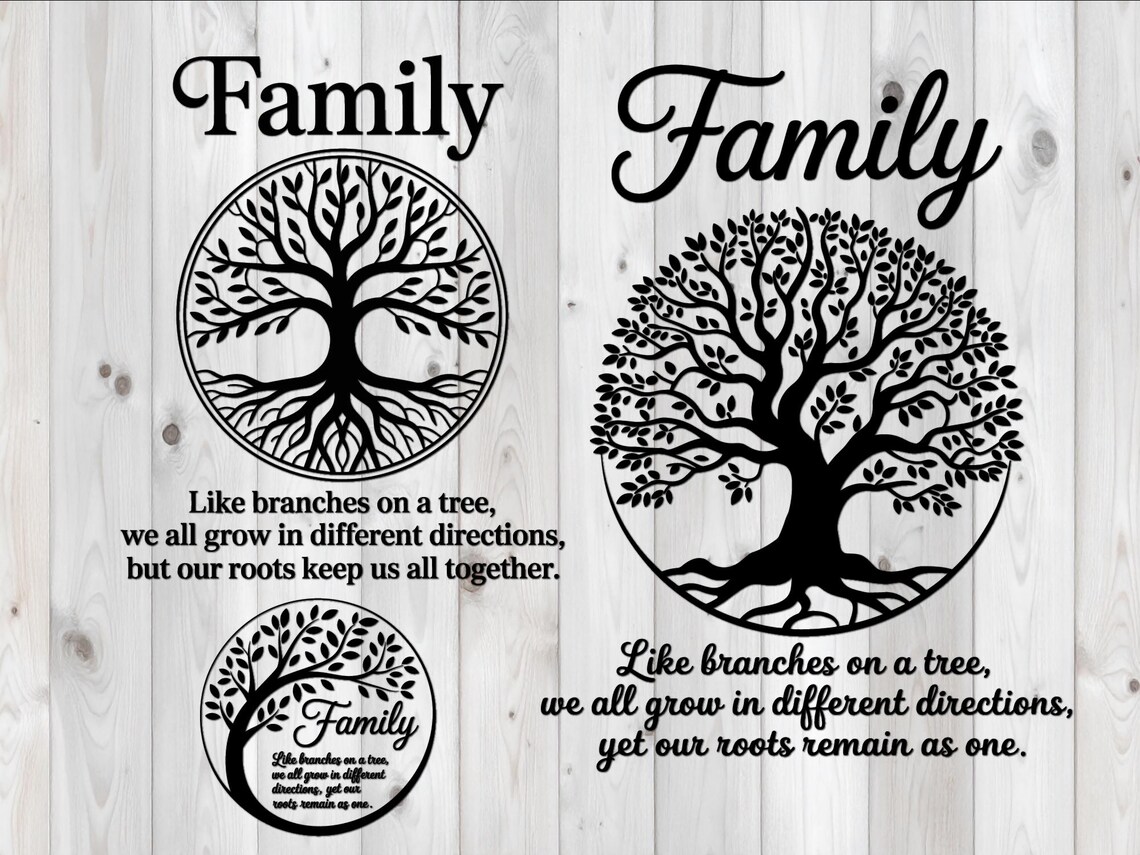 Personalized Family Tree SVG PNG Bundle, Tree of Life Clipart, Cricut ...