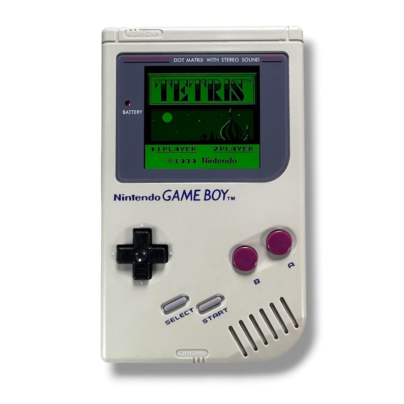 Nintendo Game Boy Classic DMG-01 Grå IPS Q5 Skärm/Batteri Mod Nytt Fodral - Handhållen Retro Gaming - Vintage Retro Spelkonsol bild 15