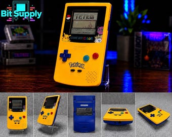 Nintendo Game Boy Color Pokémon Edition Gul Blå CGB-001 Som ny - Mint - Nytt fodral - Handhållet Retro Gaming Vintage Retro Videospel