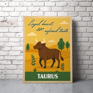 Taurus Zodiac Poster | Astrology Wall Art | Horoscope Sign Print | Digital Download | Printable Home Decor
