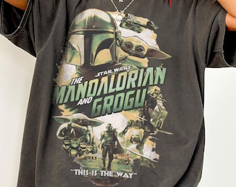 Vintage Star Wars The Mandalorian And Grogu Shirt, Grogu Bounty Hunter Shirt, Star Wars 90s Shirt, Star Wars Fans Gift Tee