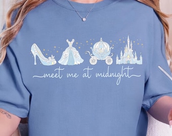 Retro Cinderella Meet Me At Midnight Shirt, Disney Princess Tee, Disney World Girls Trip 2026 Tshirt