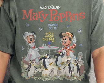 Walt Disney Mary Poppins Mickey & Minnie Shirt, Paper Doll With a Magic Tee, Practically Perfect In Every Way, WDW Disney Trip Shirt