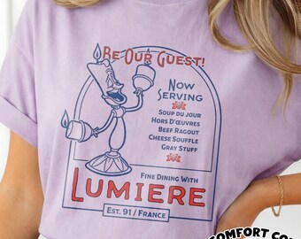 Beauty and The Beast Belle Lumiere Fine Dining Shirt, Disney The Beast Tee, Food and Wine Festival, Disney Matching Trip Shirt