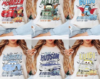 Custom Disney Cars Characters Halloween Shirt, Lightning McQueen Halloween Tee, Disney Halloween Family Matching Trip Shirt, Cars Movie