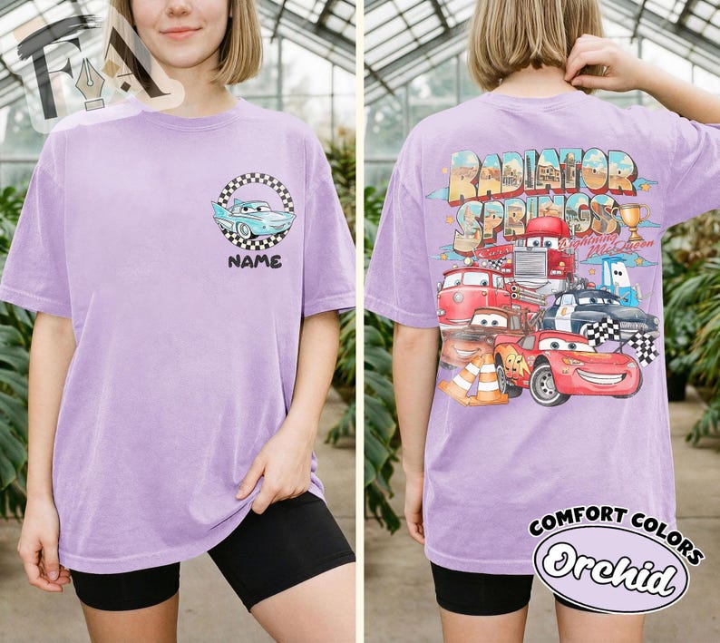 Custom Disney Cars Two Sides Shirt, Radiator Springs Family Trip T-shirt, Personalize Lightning McQueen Mater Mack Shirt, Cars Land Tee bild 7