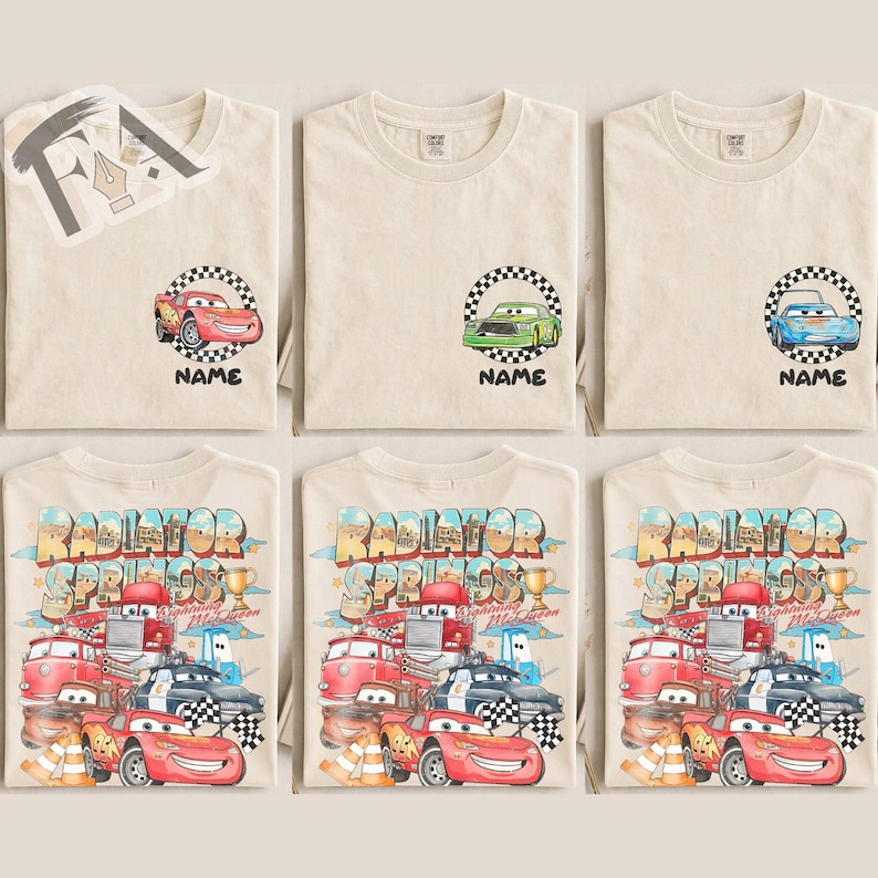 Custom Disney Cars Two Sides Shirt, Radiator Springs Family Trip T-shirt, Personalize Lightning McQueen Mater Mack Shirt, Cars Land Tee bild 1