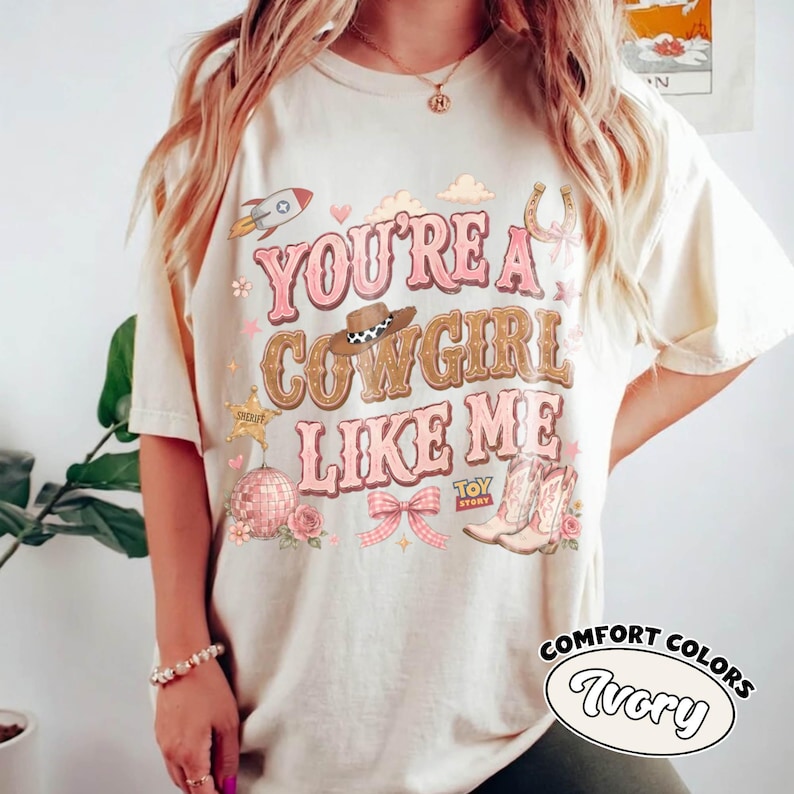 Retro You're A Cowgirl Like Me Comfort Colors® Shirt, Disney Toy Story 5 Shirt, You've Got A Friend in Me Tee, Disney Family Matching Trip image 1