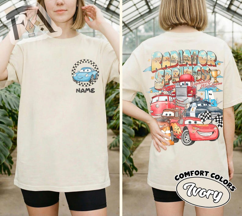 Custom Disney Cars Two Sides Shirt, Radiator Springs Family Trip T-shirt, Personalize Lightning McQueen Mater Mack Shirt, Cars Land Tee bild 4