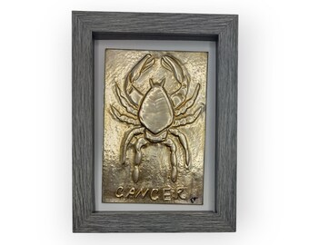 Cancer Astrology Wall Art// Repujado Art /Repousse Art/Metal Embossed Gift