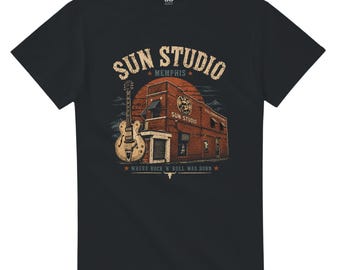 Vintage Sun Studio Memphis T-Shirt | Rock 'N' Roll Was Born Tee | Retro Tennessee Music Shirt | Guitar Graphic | Rockabilly Gift