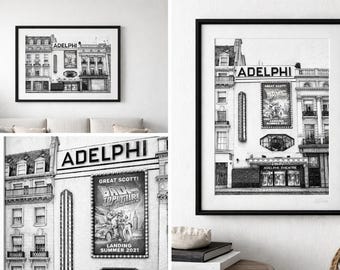 Adelphi Theatre London – Vintage Sketch Style Illustration