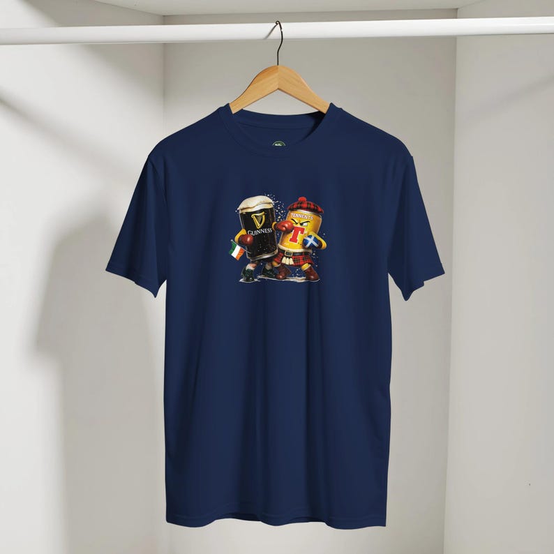 Irish vs Scottish Beer Boxing T-Shirt, Funny Guinness Tennents Shirt, St Patrick’s Day Tee, Pub Fight Graphic TShirt Gift image 4