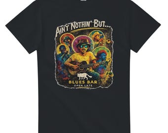 Ain't Nothin' But Blues Bar T-Shirt | Vintage Blues Music Tee | Jazz Guitar Shirt | Retro Music Lover Gift | Festival Tee