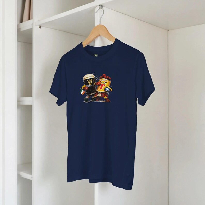 Irish vs Scottish Beer Boxing T-Shirt, Funny Guinness Tennents Shirt, St Patrick’s Day Tee, Pub Fight Graphic TShirt Gift image 6