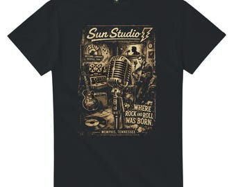 Sun Studio Inspired Rockabilly T-Shirt | Vintage Rock n Roll Graphic Tee | Memphis Music Retro Shirt | Birthplace of Rock Tee
