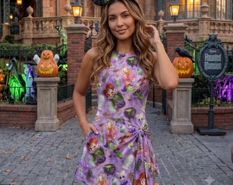 Halloween Minnie Hocus Pocus wikkelrokje, Sanderson Sister tennisoutfits, Mickey's Not So Scary Halloween feestjurk
