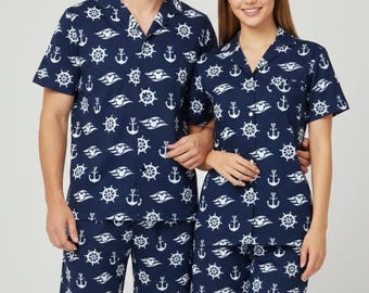 Matching Disney Cruise Pajamas | Family & Couple Sailor PJs | Christmas Disney Treasure  sleeping outfits