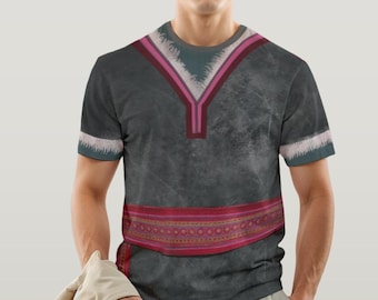 Kristoff Costume ,Frozen Movie Cosplay, Frozen shirt, Disney Princess tee Rundisney Tee