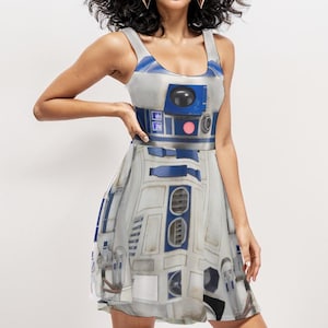 r2d2 skater dress Women's Star Wars R2-D2 Cosplay Skater Dress
