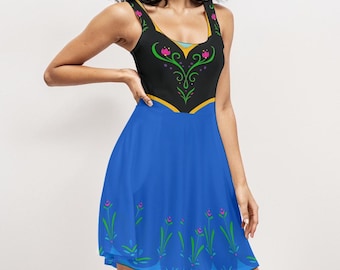 Vestido de la Princesa Anna, Disfraz de Frozen Rundisney, Vestido de cosplay de Disney