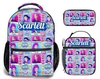 Kpop Demon Hunter Backpack Bundle, Huntrix Backpack 17in Set with Matching Lunch Bag,