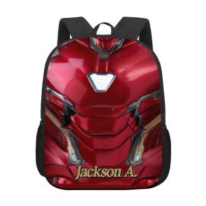 Mochila personalizada de Iron Man, regalo escolar de los Vengadores, 13 pulgadas Black