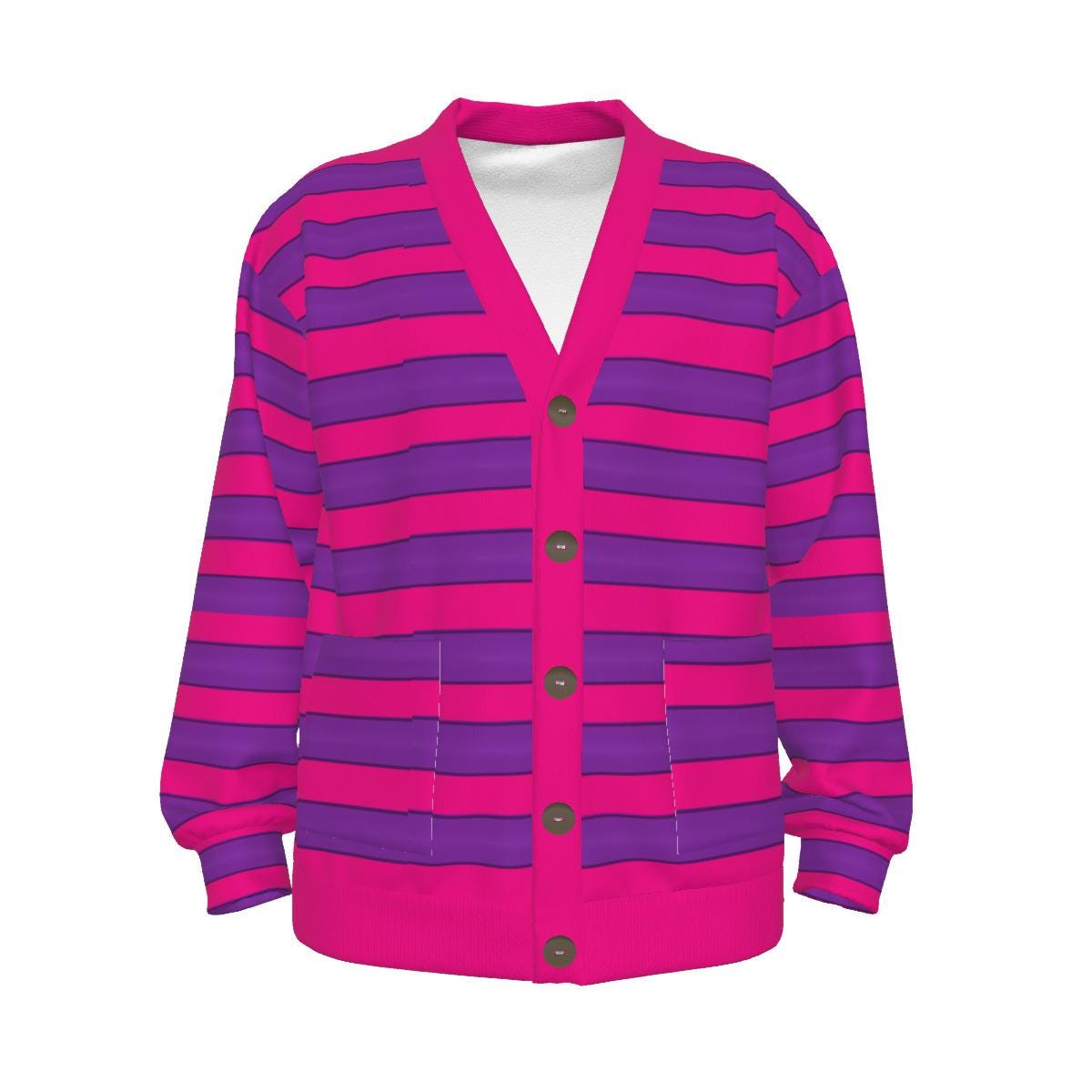 Discover Cheshire Cat Sweater Cardigan - Alice in Wonderland  - Cozy Button-Up Sweater