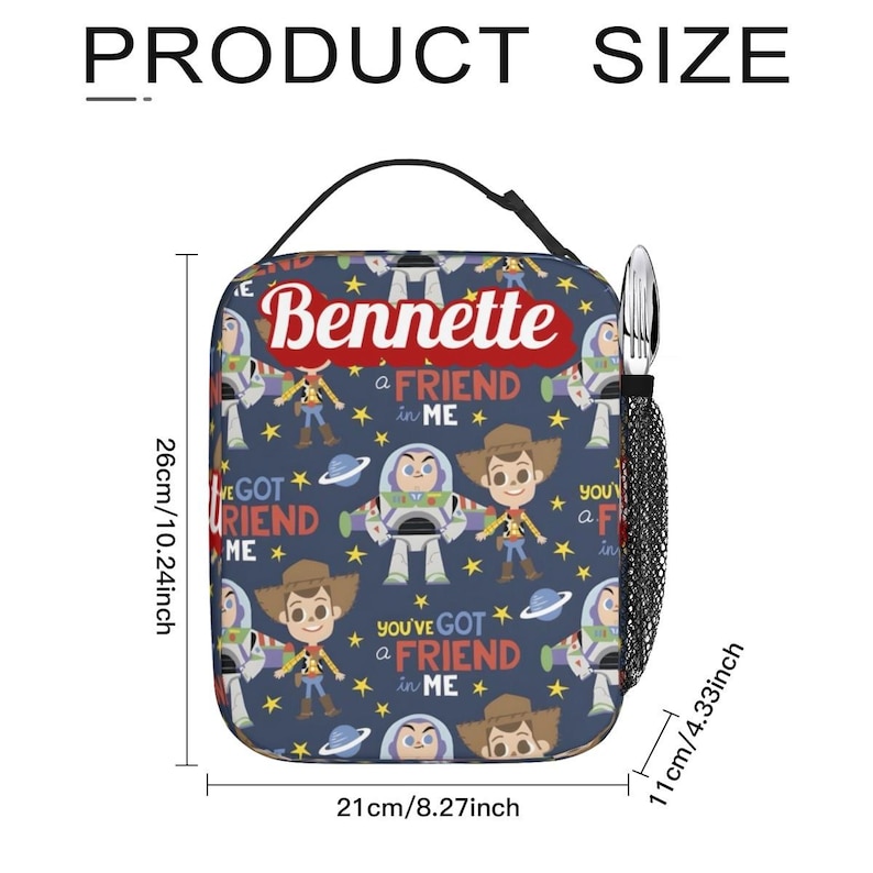 Buzz Lightyear and Woody Lunch Bag , Personalized Toy story lunch box image 4