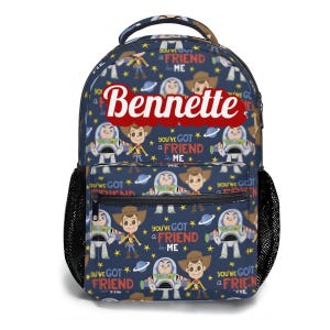Personalized Toy Story 17in Backpack Bundle with Matching Lunch Bag, Custom Disney Backpack Set image 4