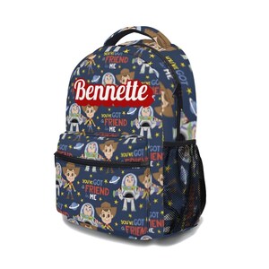 Personalized Toy Story 17in Backpack Bundle with Matching Lunch Bag, Custom Disney Backpack Set image 5