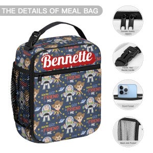 Personalized Toy Story 17in Backpack Bundle with Matching Lunch Bag, Custom Disney Backpack Set image 10