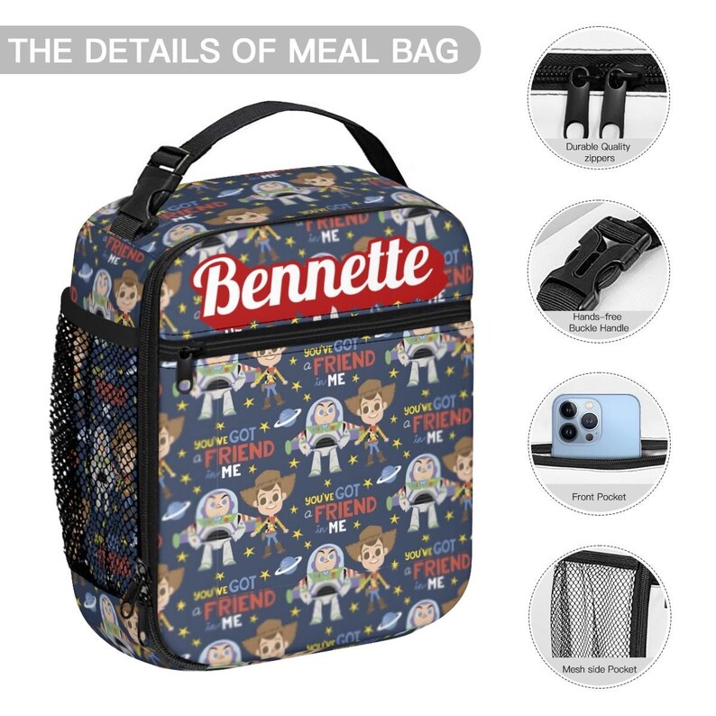 Personalized Toy Story 17in Backpack Bundle with Matching Lunch Bag, Custom Disney Backpack Set image 10