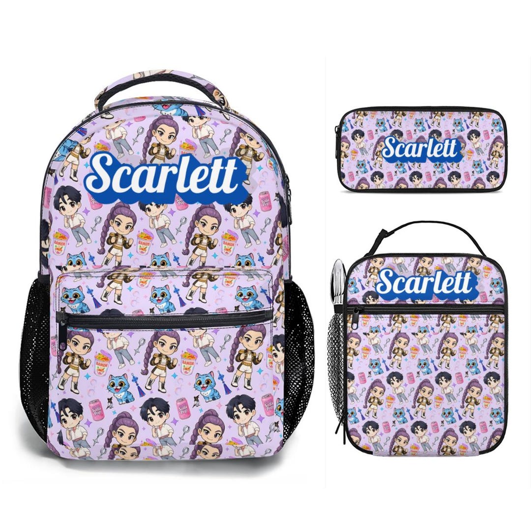 Kpop Demon Hunter Backpack Bundle, Huntrix Backpack 17in Set With