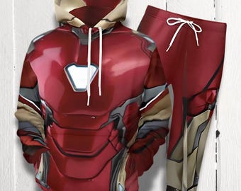 Iron Man-trui met capuchon en broek, Marvel-cosplaykostuum