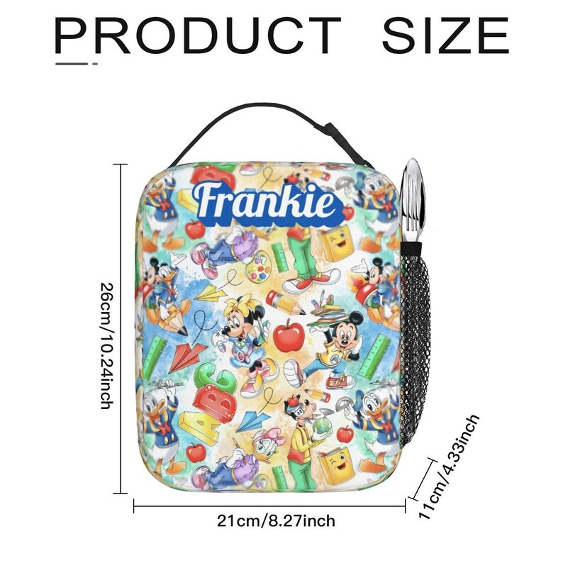 Personalized Mickey Mouse 17in Backpack Bundle with Matching Lunch Bag, Custom Disney Backpack Set image 10