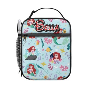 Custom Disney Princess Ariel Backpack Bundle, 17in Little Mermaid School Bag Set with Lunch Bag image 6
