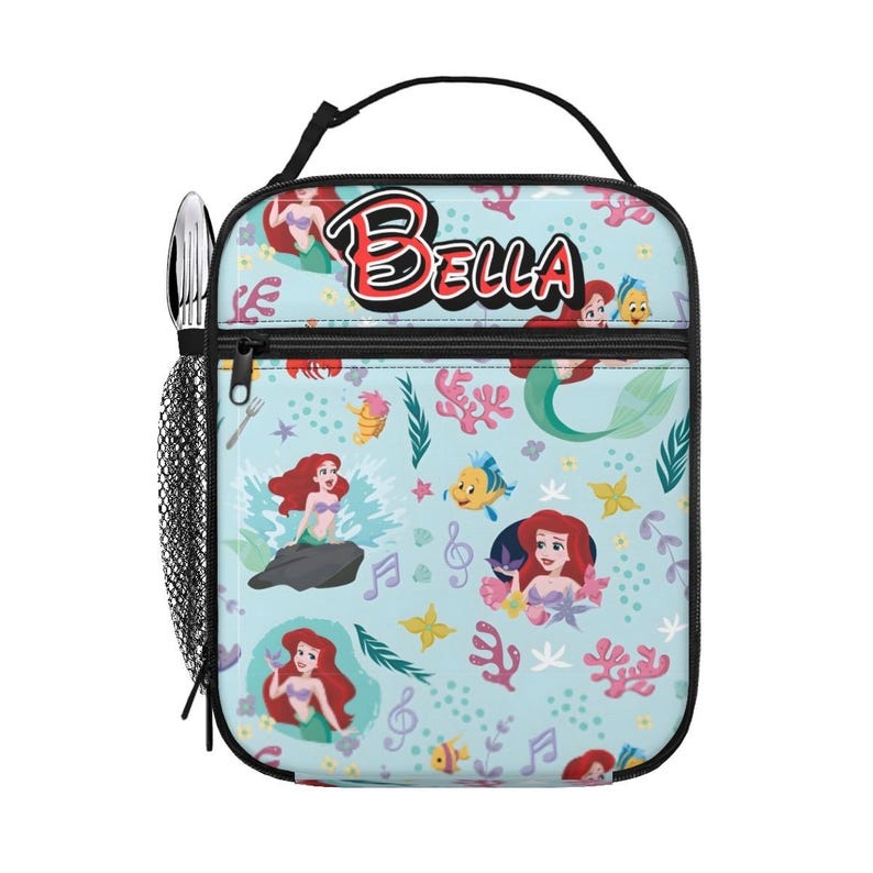 Custom Disney Princess Ariel Backpack Bundle, 17in Little Mermaid School Bag Set with Lunch Bag image 6