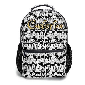 Personalized Mickey Mouse 17in Backpack Bundle with Matching Lunch Bag, Custom Disney Backpack Set image 3