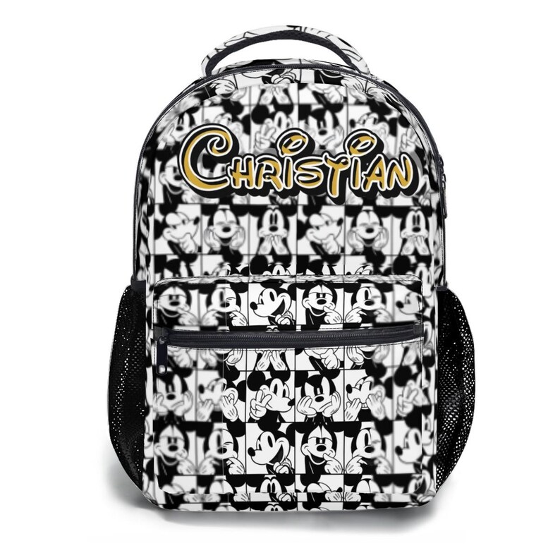Personalized Mickey Mouse 17in Backpack Bundle with Matching Lunch Bag, Custom Disney Backpack Set image 3