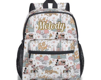 Mochila pequeña Magic Kingdom de 12 pulgadas, bolso de lona Disney personalizado, bolso de Mickey Mouse, mochila pequeña personalizada,