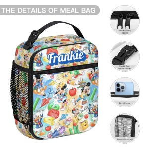 Personalized Mickey Mouse 17in Backpack Bundle with Matching Lunch Bag, Custom Disney Backpack Set image 8