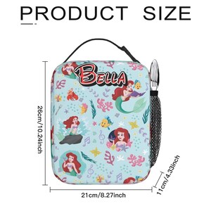 Custom Disney Princess Ariel Backpack Bundle, 17in Little Mermaid School Bag Set with Lunch Bag image 10