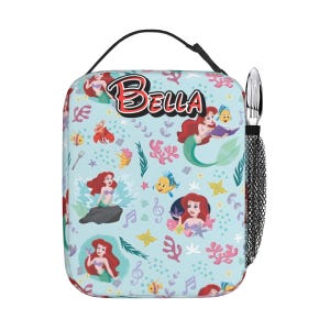 Custom Disney Princess Ariel Backpack Bundle, 17in Little Mermaid School Bag Set with Lunch Bag image 7